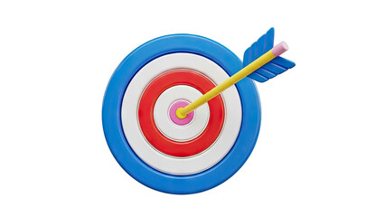 3D Target with Arrow in Bullseye