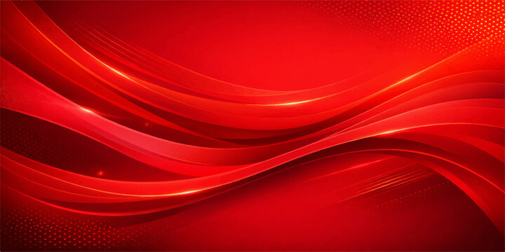 Red silk background with abstract soft flowing waves and smooth satin fabric texture in a motion curve design