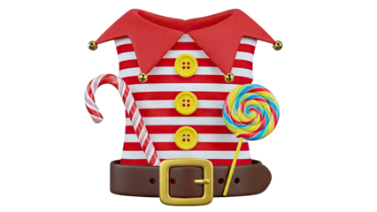 Festive Elf Costume Elements with Candy