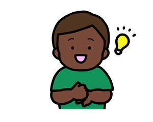 解決した　黒人の男の子