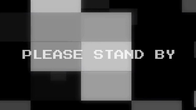 Television test card with please stand by text for broadcasting and media themed designs. Suitable for tv show backgrounds.