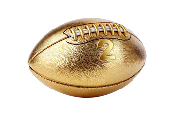 Shiny gold football with number 2, rendered against a transparent background