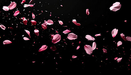 桜 花びら 春 吹雪 背景画像 合成用　Generative AI