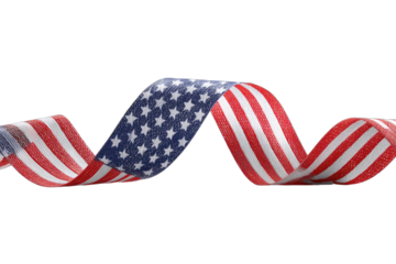Wavy ribbon with stars and stripes, symbolizing the nation's colors and heritage