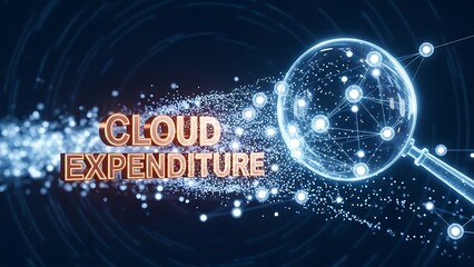 Analyzing Cloud Expenditure - Magnifying Glass Over Data Visualization.