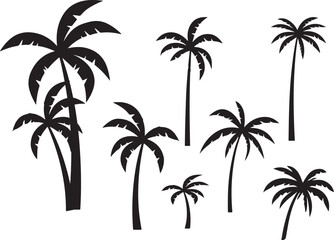  palm trees silhouette, palm tree silhouettes, palm trees silhouettes, palm, tree, beach, nature, summer, vector, silhouette, island, sun, illustration, leaf, palm tree, palmtree, leaves, design, plan © Plants & Animals 