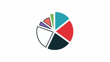 Fototapeta premium Colorful pie chart graph sections.