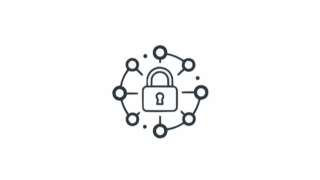 Padlock with network connections secure.