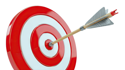 Arrow hitting the bullseye on a target