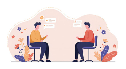 Two business professionals engaged in a productive conversation