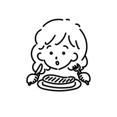 ステーキ(線画)