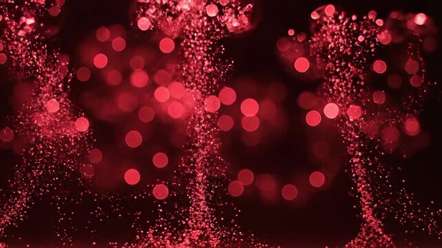 Red Bubbles Rising From Dark Water With Bokeh Lights Background Abstract Motion Background