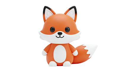 Obraz premium Cute 3D Rendered Fox Toy