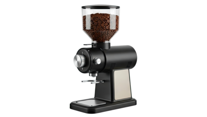 Black Coffee Grinder with Beans