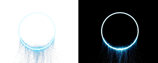 Glowing light rings on a Transparent background , ideal for graphic design and digital art projects.