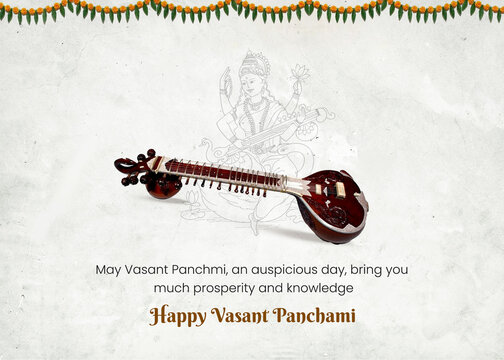 Happy Vasant Panchami with Maa Saraswati Veena