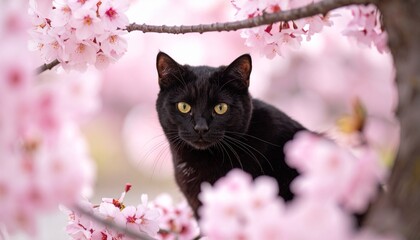黒猫と桜