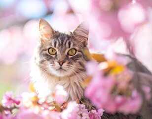 桜と猫