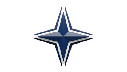 3D Blue and White Starburst Emblem