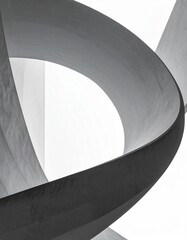 Abstract curved shapes in minimalist architectural design concept