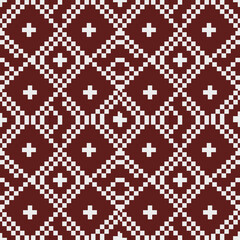 Vintage geometric star ornament and floral vector seamless pattern in black and white for textile fabric wallpaper and fashion decor illustration