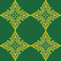 Seamless abstract floral vector pattern featuring vintage ornamental flower decorations and nature leaf elements for an elegant wallpaper design