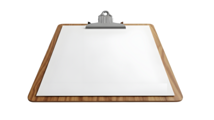 Blank clipboard isolated on transparent background