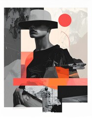 Stylish Modern Portrait with Abstract Elements and Vivid Colors