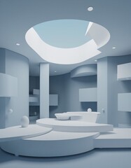 Contemporary Minimalist Interior with Organic Shapes and Soft Light