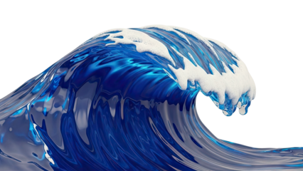 Crashing Ocean Wave with White Foam