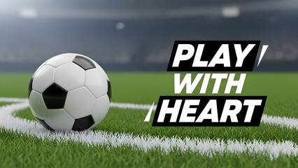 Soccer Ball on Grass Play with Heart