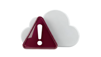 Exclamation Mark on Cloud Symbol: Warning or Error Concept