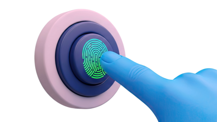 Fingerprint Scanner with Blue Glove