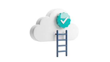 Cloud with Ladder and Verified Badge