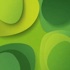 Dynamic Gradient Green Abstract Background with Overlapping Wavy Shapes and Subtle Shadows, Modern Eco Design Concept.