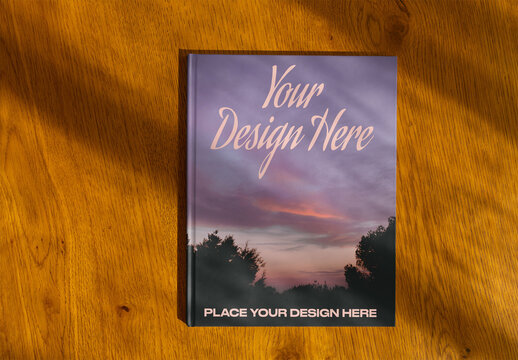 Hardcover Book Mockup on Table