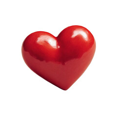 A Symbol of Love and Passion: A vibrant, glossy, red heart radiates love, representing affection and sentiments. The heart embodies concepts of romance and passion