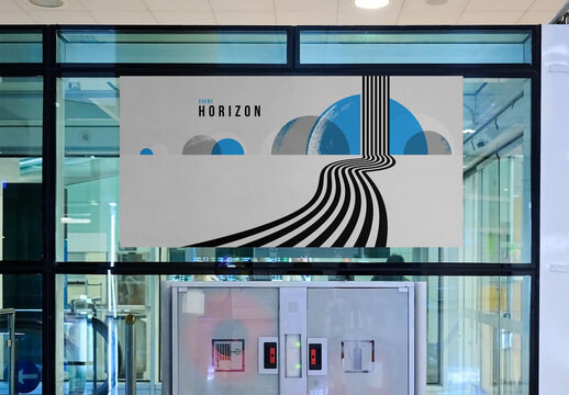 Mockup AD or info Panel at Barcelona Airport