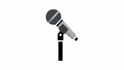 Microphone on Stand Vector Illustration.