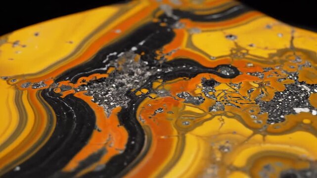 Close-up of Bumblebee Jasper Displaying Colorful Bands