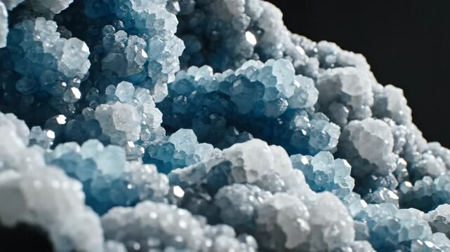 Close-up of Hemimorphite Crystals Revealing Luster and Detail