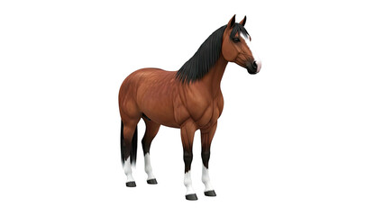 Fototapeta premium Brown Horse with White Blaze and Socks