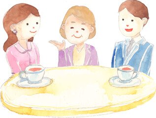 お見合いする男女のイラスト　ベクター