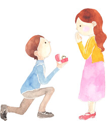 プロポーズする男性のイラスト　ベクター