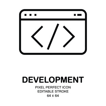 Modern coding icon for web development projects and software design