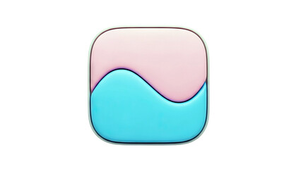 Pink and Blue Abstract Shape