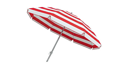 Red and White Striped Beach Umbrella