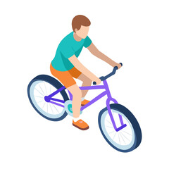 Fototapeta premium Vector illustration of a man riding a bicycle silhouette for sport and fun biking activities