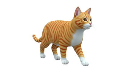 Ginger Tabby Cat Walking