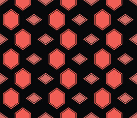 Japanese Hexagon Diamond Motif Vector Seamless Pattern